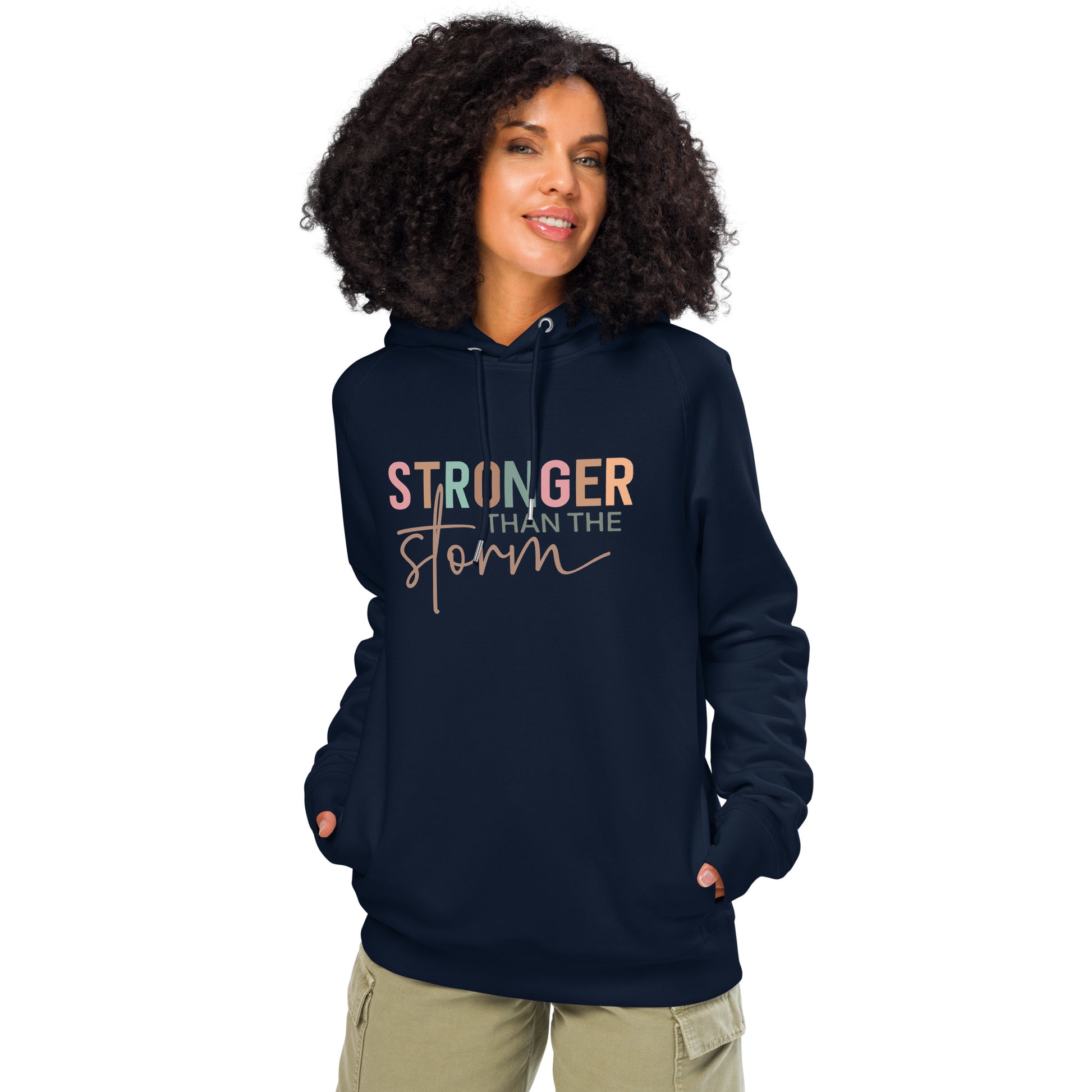 Stronger Than The Storm Unisex Organic Side Pocket Hoodie