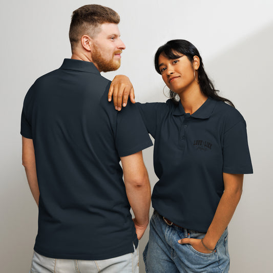 Love Like Jesus Unisex Premium pique polo shirt Navy