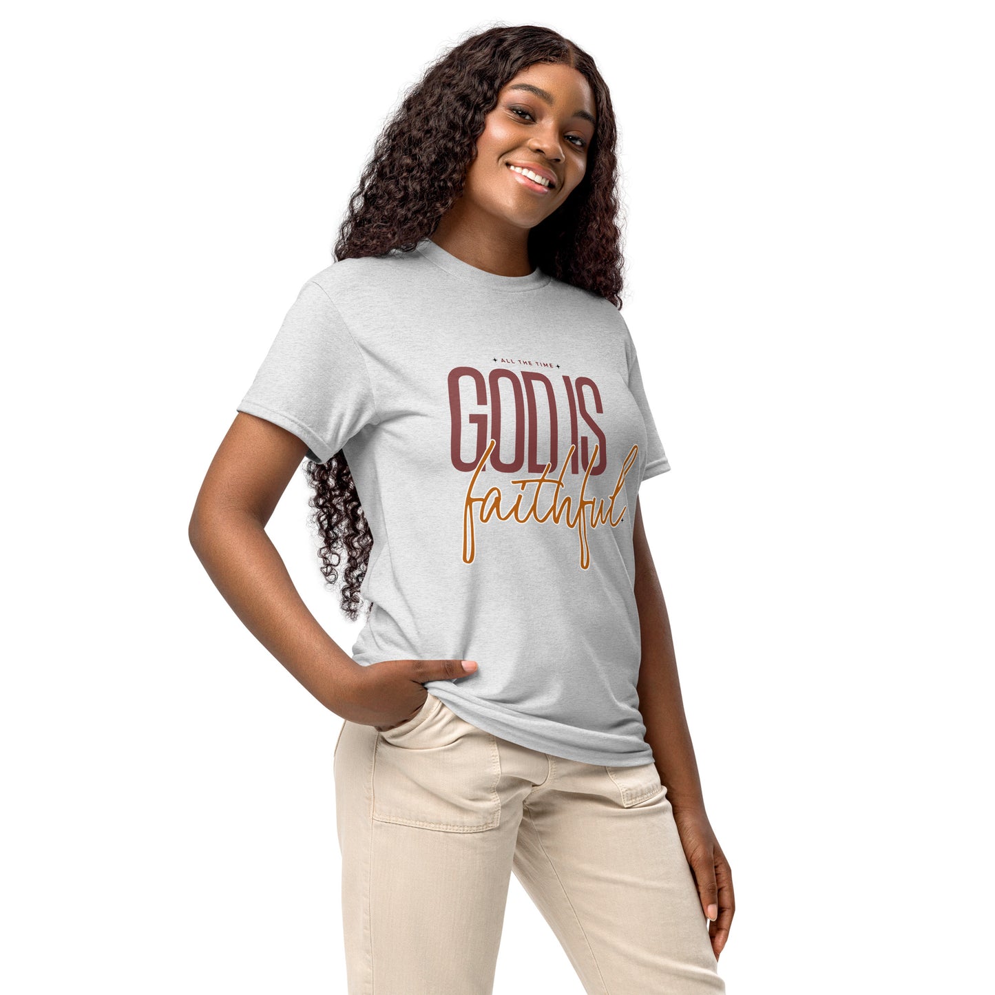 All The Time God Is Faithful DryBlend® T-Shirt Ash