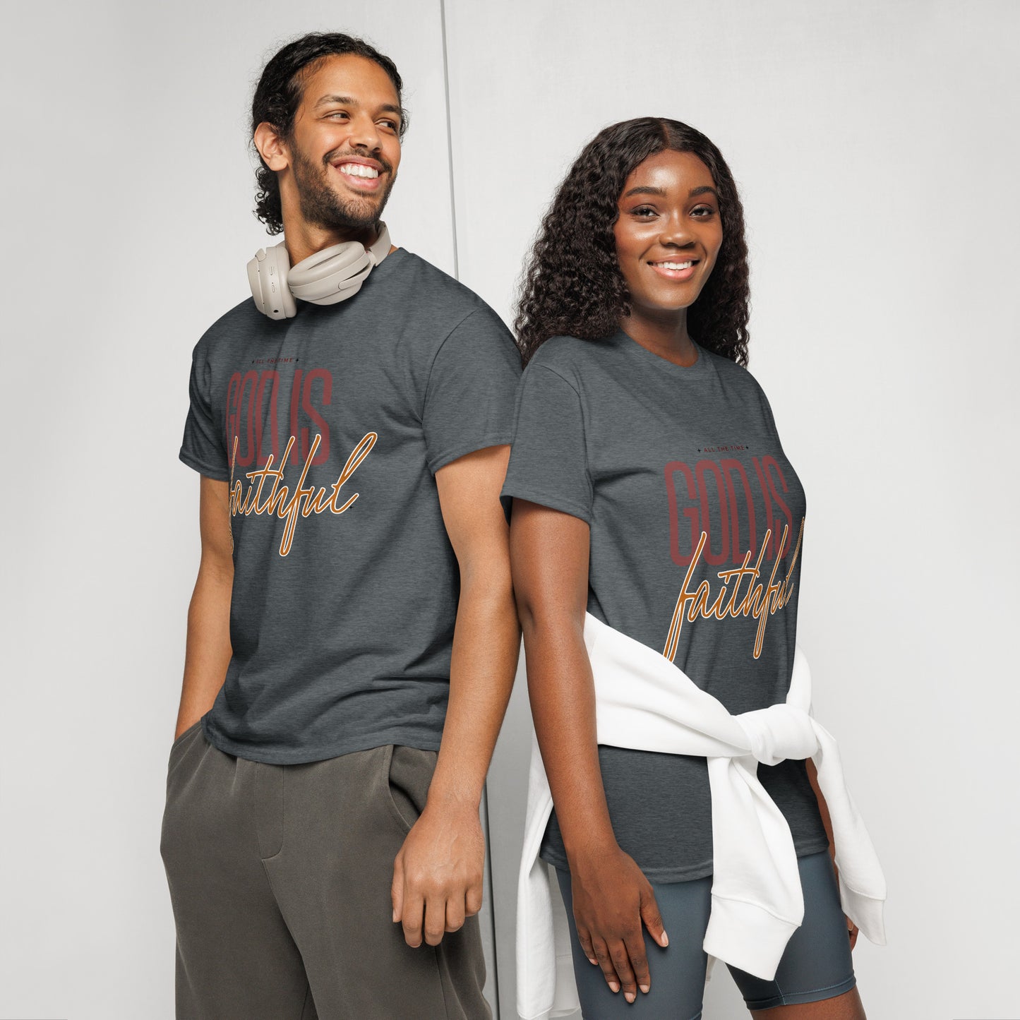 All The Time God Is Faithful DryBlend® T-Shirt Dark Heather