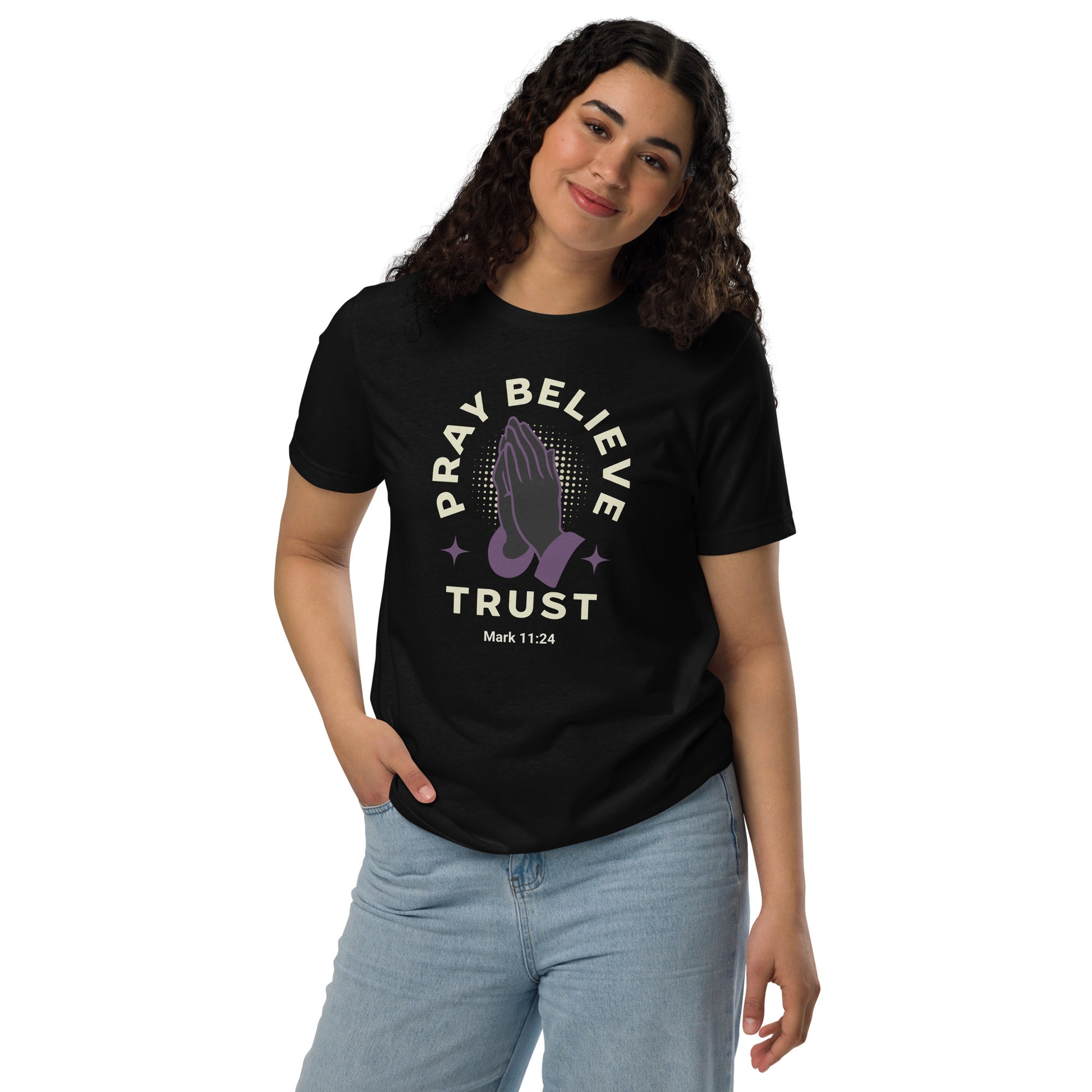 Pray Believe Trust Unisex staple eco t-shirt