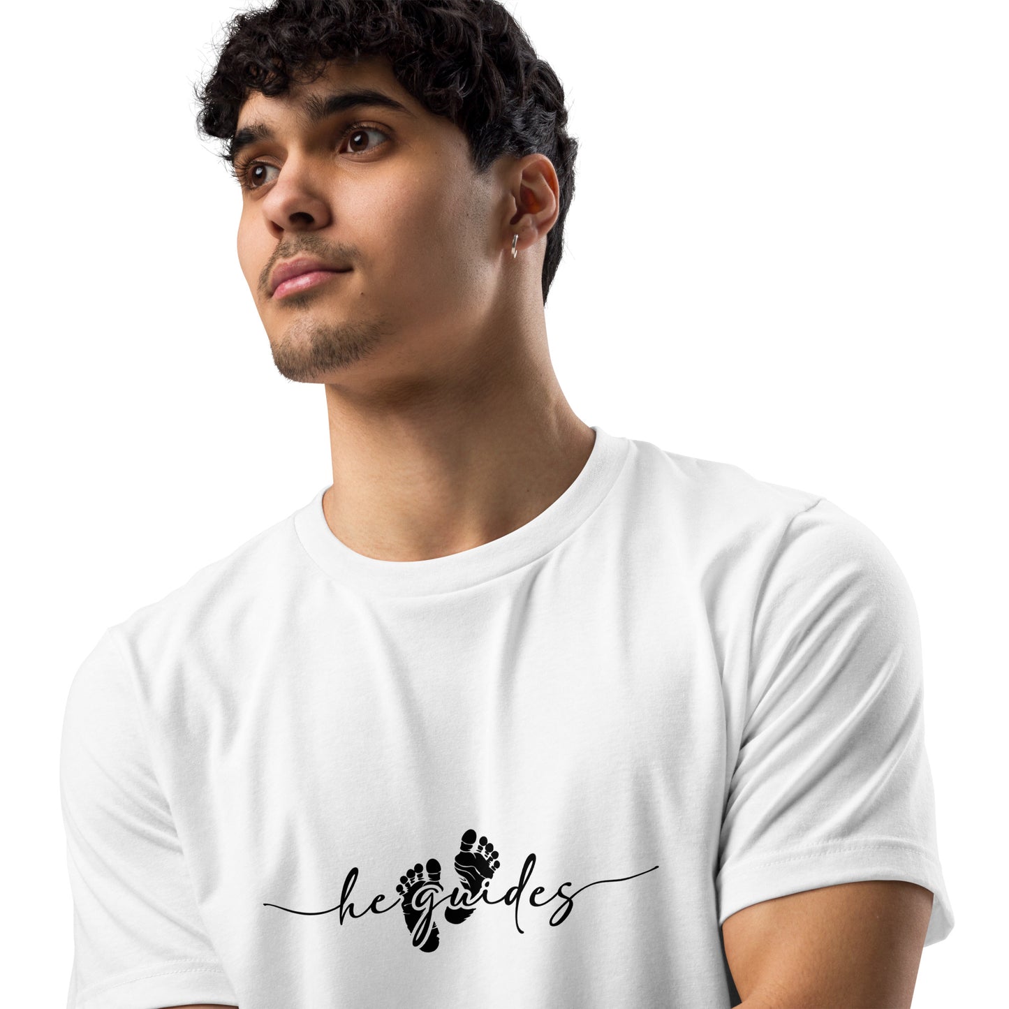 He Guides Unisex staple eco t-shirt S White