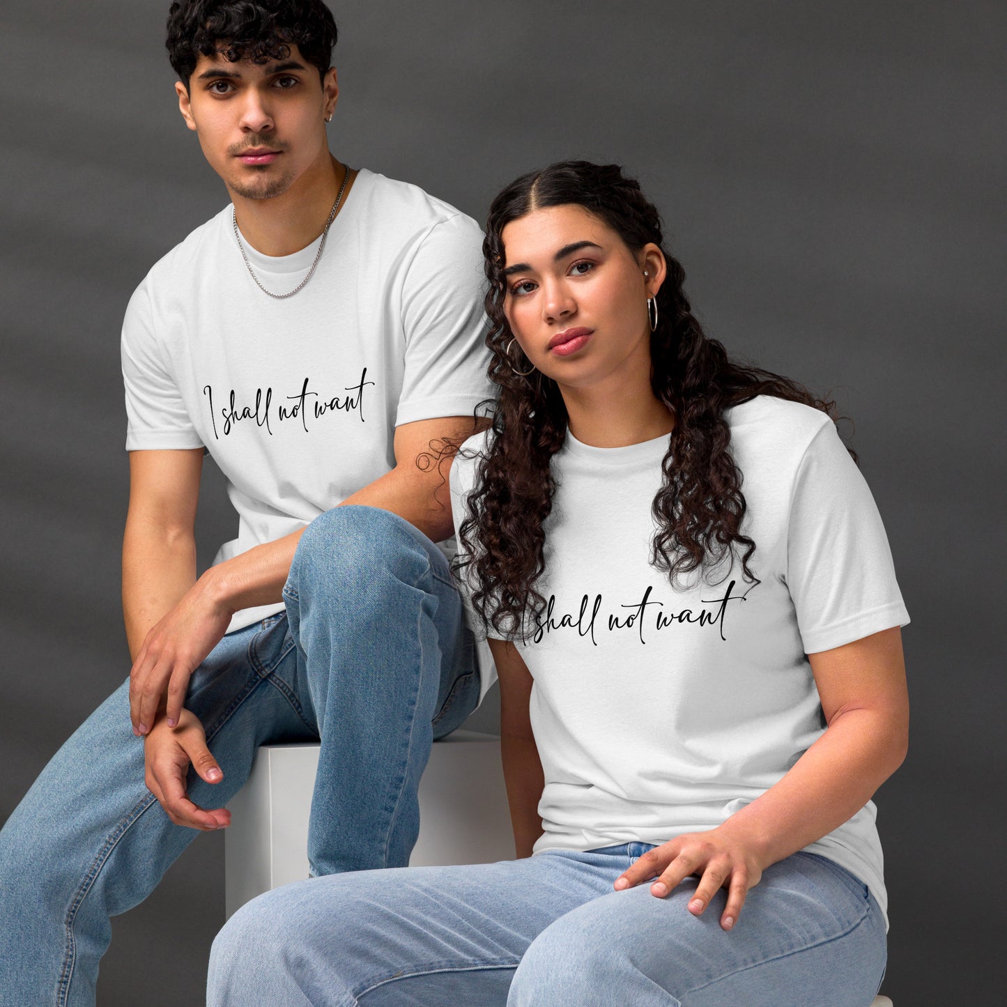 I Shall Not Want Unisex staple eco t-shirt L White