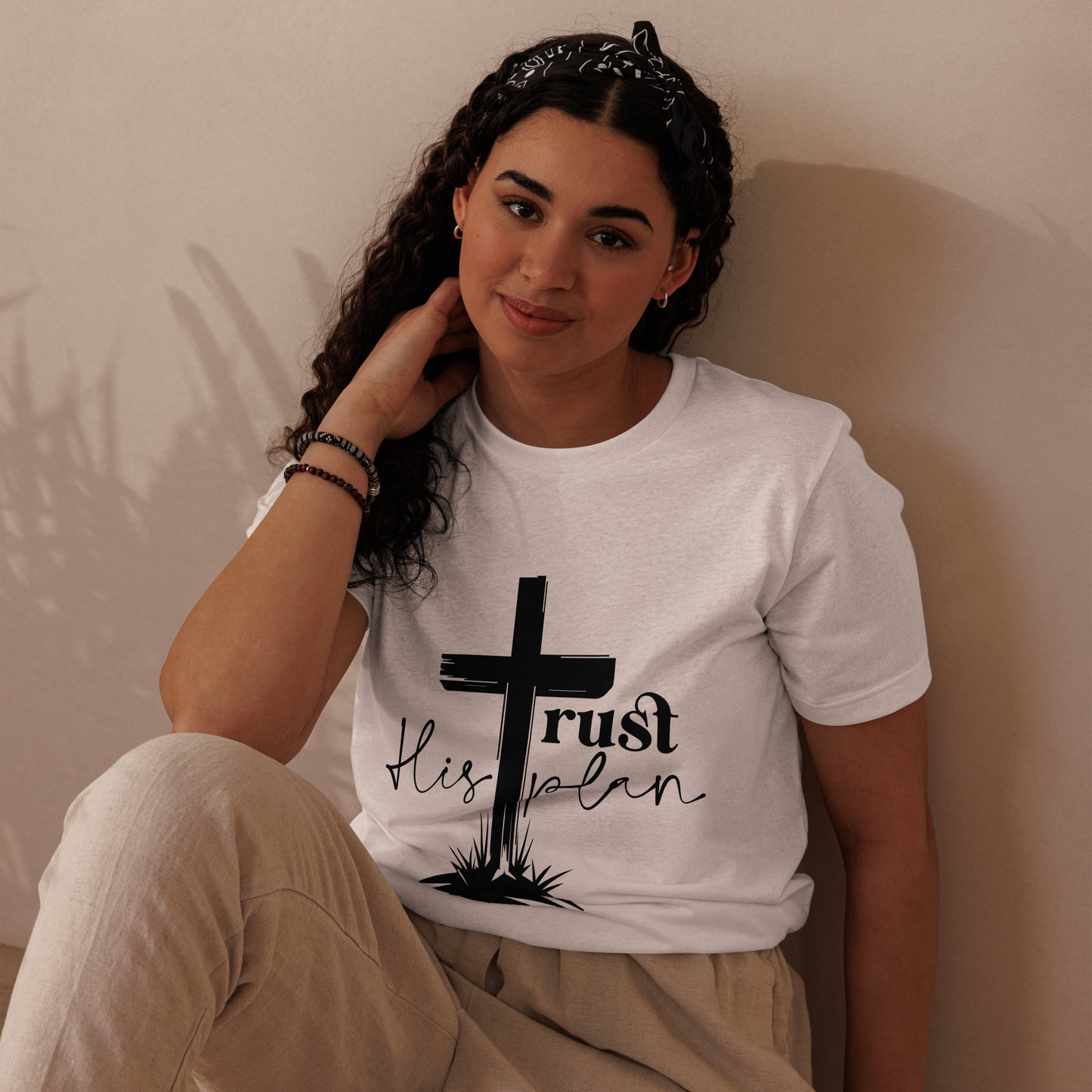 Trust His Plan Unisex staple eco t-shirt S White