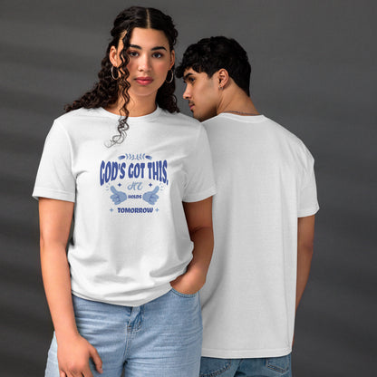 God's Got This He Holds Tomorrow Unisex staple eco t-shirt White