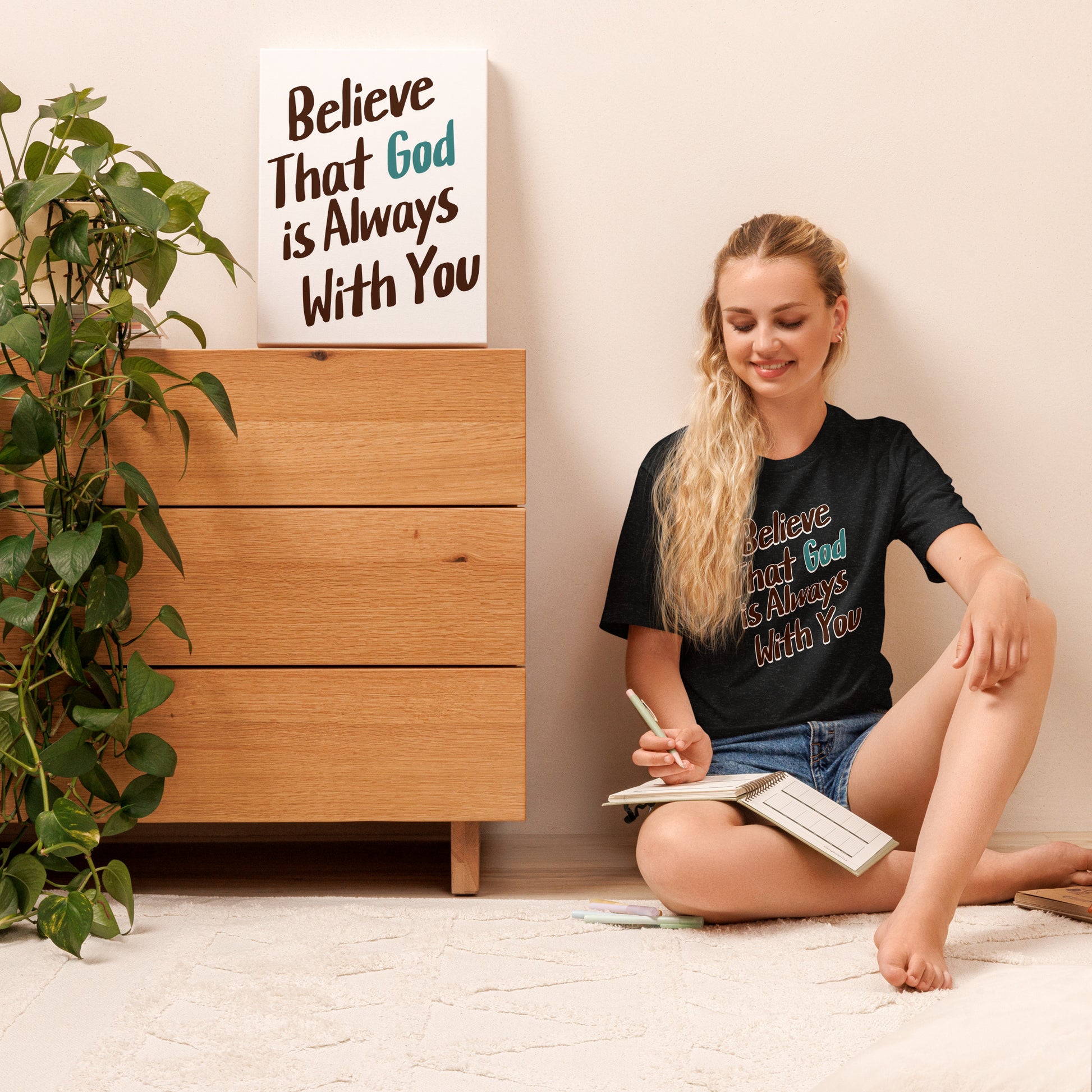 Believe That God Is Always With You Unisex Black T-shirt