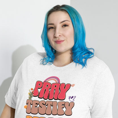 Pray Testify Repeat Short sleeve t-shirt