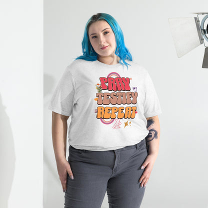 Pray Testify Repeat Short sleeve t-shirt Solid White Triblend