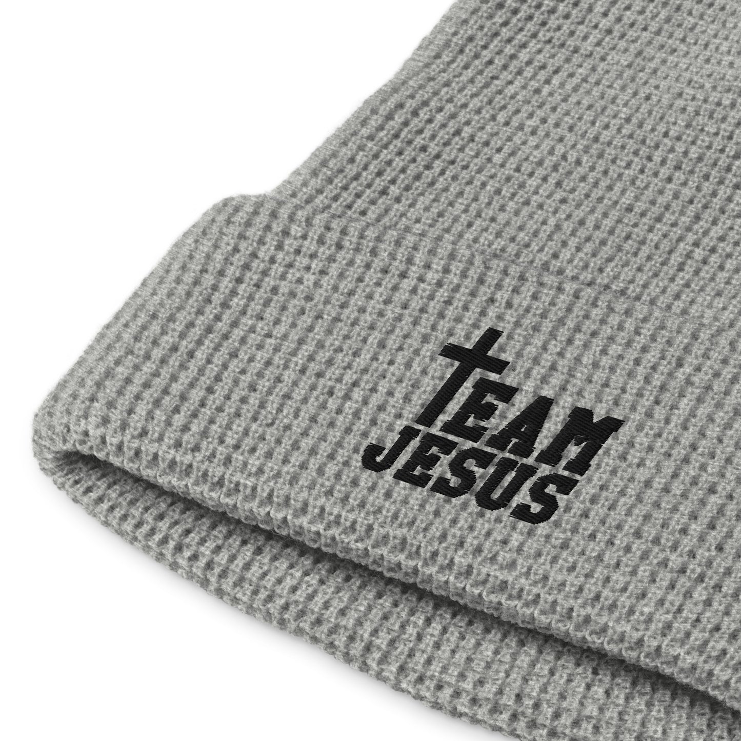 Team Jesus Waffle beanie Heather Grey