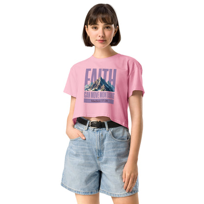 Faith can move mountains Women’s crop top Bubblegum