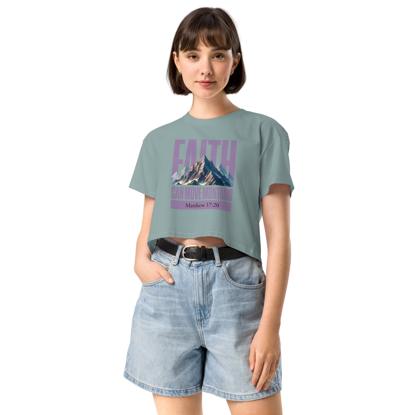 Faith can move mountains Women’s crop top Mineral