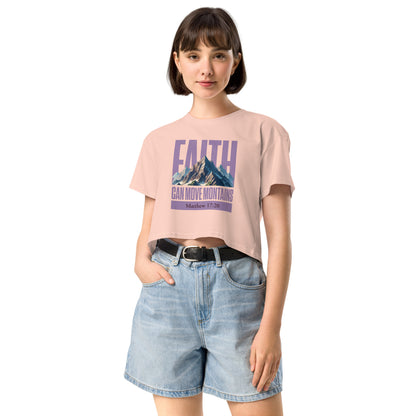 Faith can move mountains Women’s crop top Pale Pink