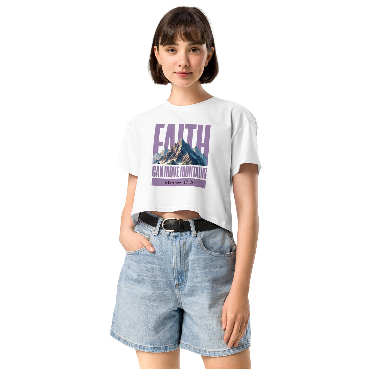 Faith can move mountains Women’s crop top White