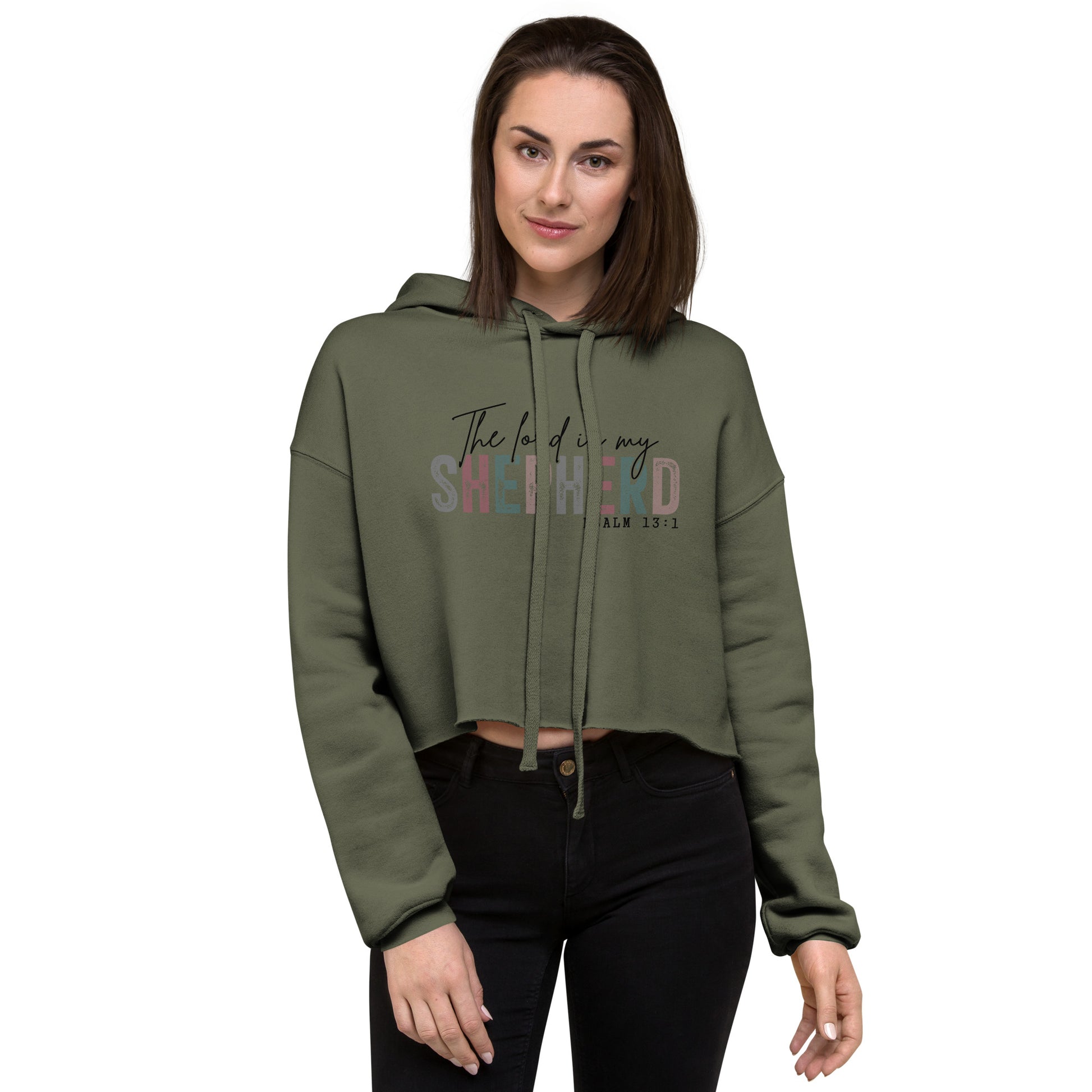 The Lord Is My Sheperd Women Crop Sweatshirt Default Title
